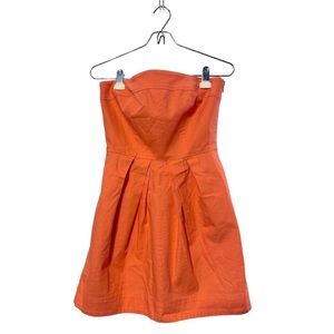 Q Mack Orange Sleevless Mini Cotton Dress